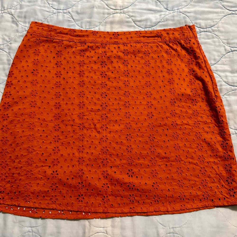Cotton On Stevie Broderie Mini Skirt NWT Rust Tan Eyelet Size L